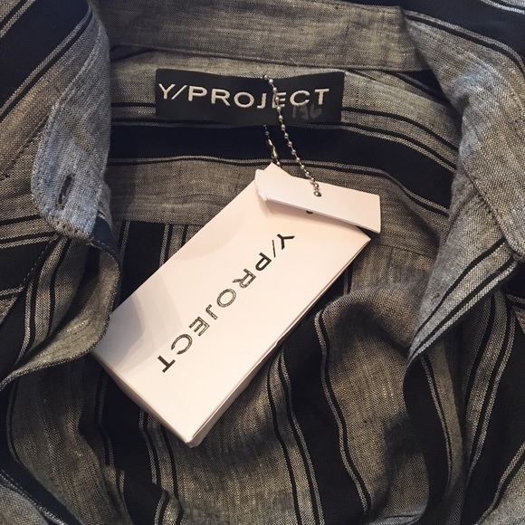 Y / PROJECT Linen Stripe Long Sleeve Maxi Shirt-Dress NEW Rihanna M and XS - Picture 8 of 8